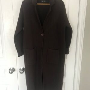 Long sweater cardigan coat